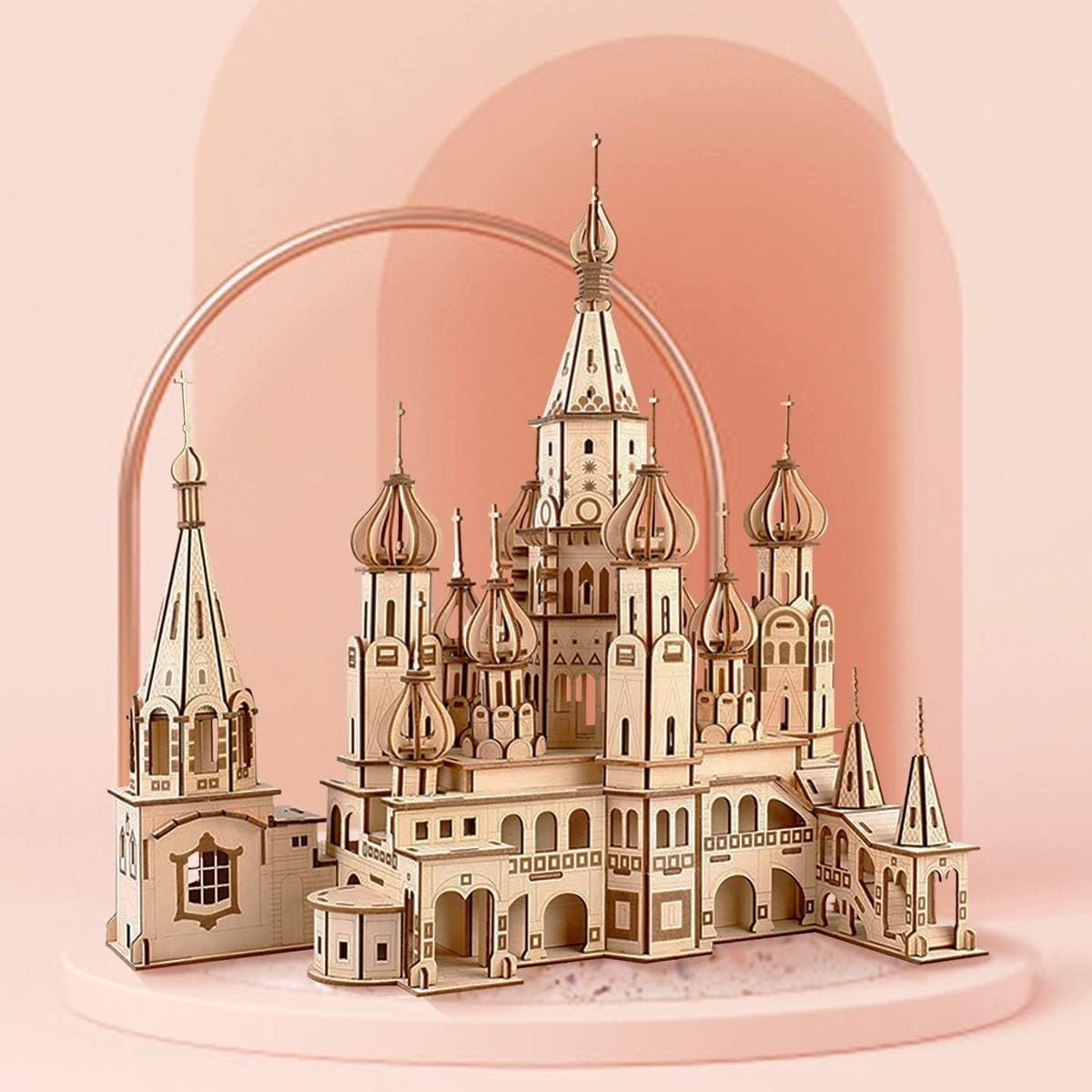 3D Wooden Cathedral Puzzle Architecture Model Kit DIY Building Craft - Kwikley