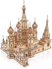 3D Wooden Cathedral Puzzle Architecture Model Kit DIY Building Craft - Kwikley