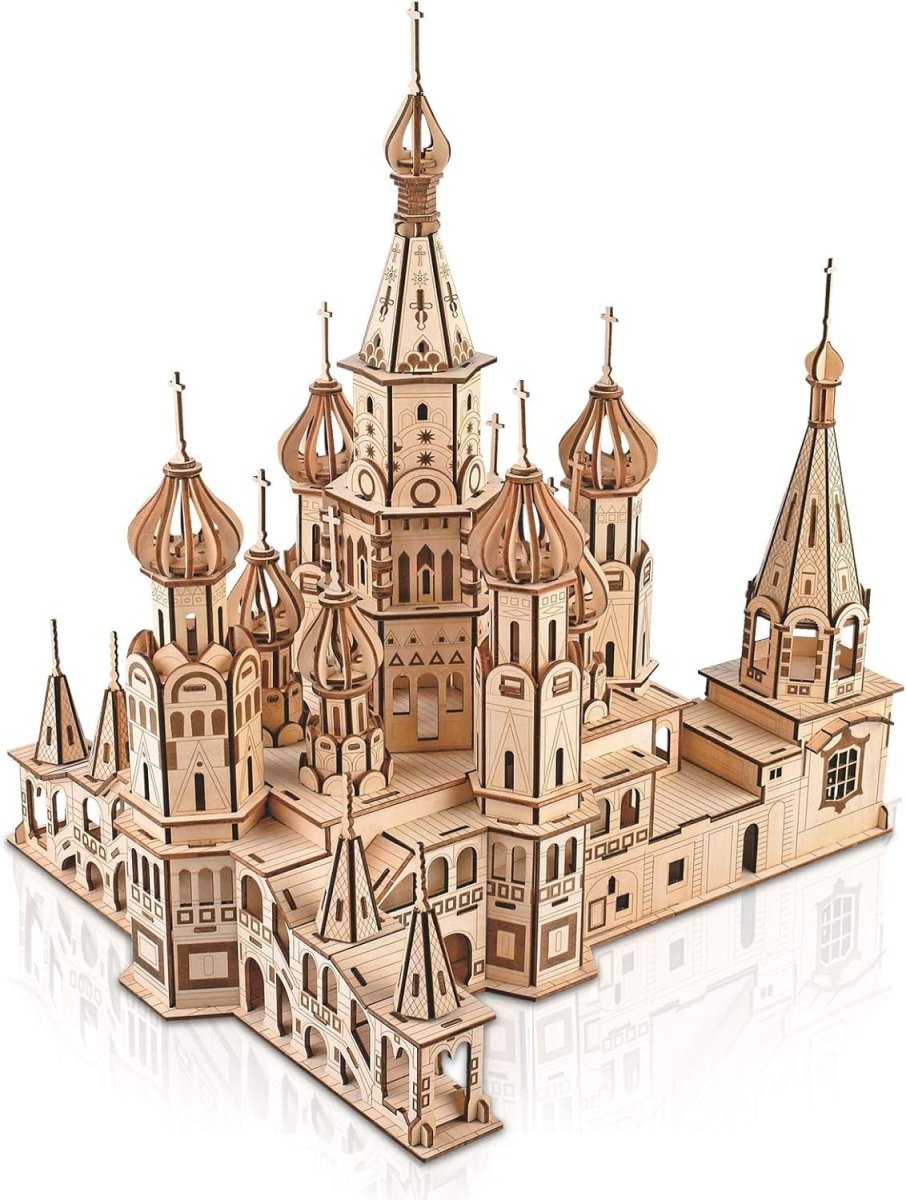 3D Wooden Cathedral Puzzle Architecture Model Kit DIY Building Craft - Kwikley