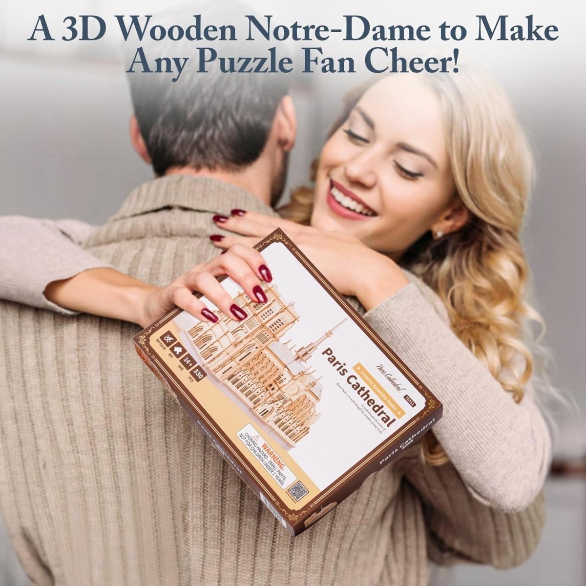 3D Wooden Cathedral Puzzle Model Kit Landmark Building DIY Decor - Kwikley