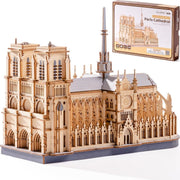 3D Wooden Cathedral Puzzle Model Kit Landmark Building DIY Decor - Kwikley