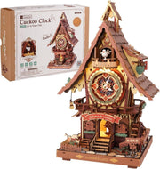 3D Wooden Cuckoo Clock Model Kit DIY Mechanical Puzzle with Lights - Kwikley