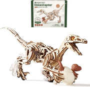 3D Wooden Dinosaur Puzzle Kit Walking Velociraptor STEM Model Toy DIY - Kwikley