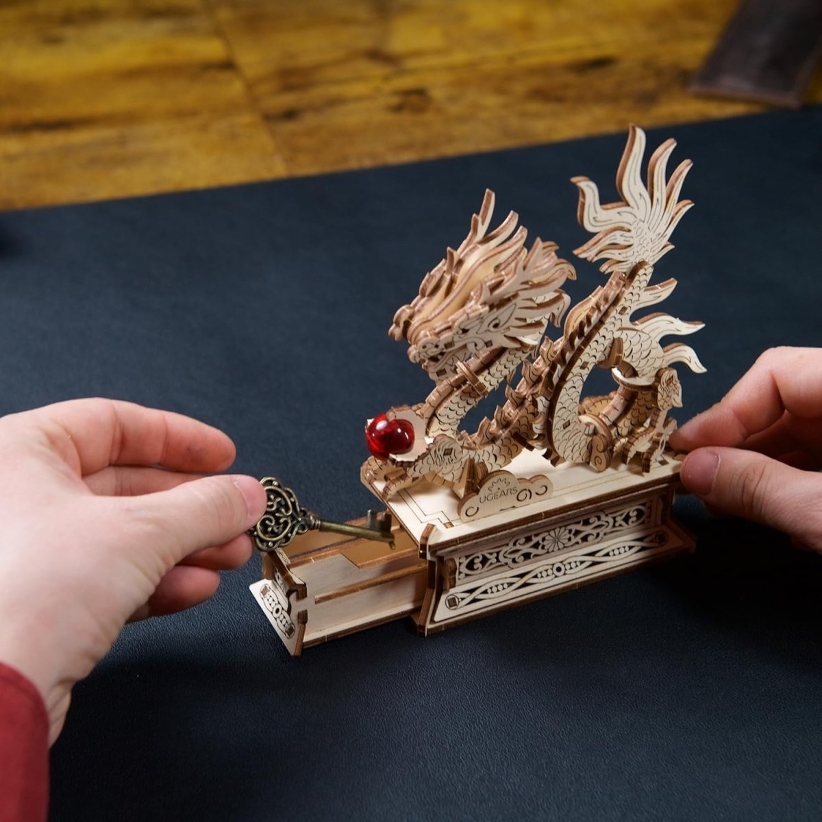 3D Wooden Dragon Puzzle Box Secret Drawer DIY Model Kit 141PCS - Kwikley
