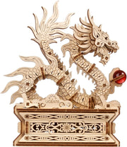 3D Wooden Dragon Puzzle Box Secret Drawer DIY Model Kit 141PCS - Kwikley