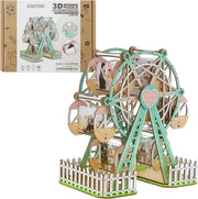 3D Wooden Ferris Wheel Photo Album Puzzle DIY Picture Frame Display Kit - Kwikley