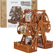 3D Wooden Ferris Wheel Photo Frame Puzzle DIY Model Kit Memory Display - Kwikley