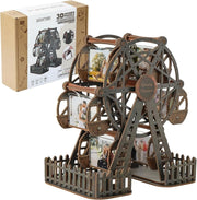 3D Wooden Ferris Wheel Photo Frame Puzzle Rotating Picture Display Gift - Kwikley