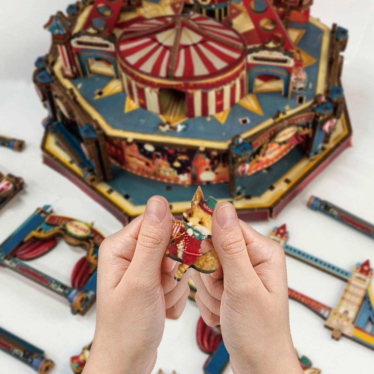 3D Wooden Ferris Wheel Puzzle DIY Carnival Model Kit Lights Music - Kwikley
