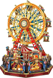 3D Wooden Ferris Wheel Puzzle DIY Carnival Model Kit Lights Music - Kwikley