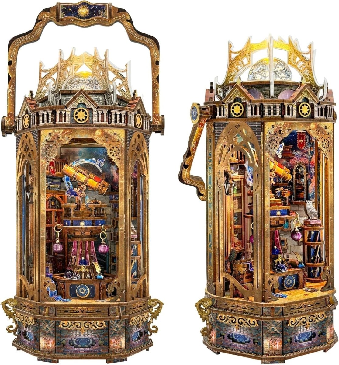 3D Wooden Galaxy Lantern Puzzle DIY Music LED Decor Model Kit - Kwikley