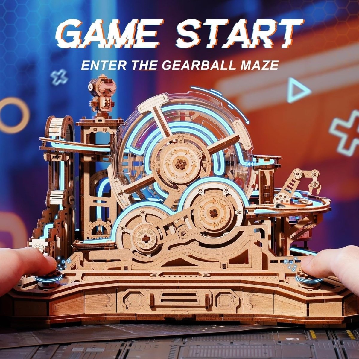 3D Wooden Gear Ball Maze Puzzle DIY STEM Model Kit Retro Game Design - Kwikley