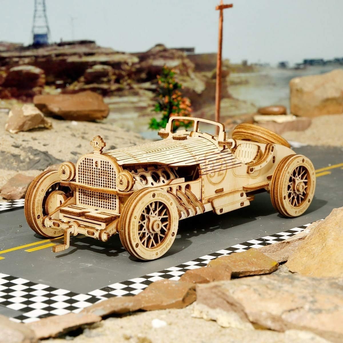 3D Wooden Grand Prix Car Model Kit 220 Piece DIY Puzzle Gift Adult - Kwikley