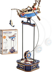 3D Wooden Gravity Swing Boat Puzzle Dynamic Balance Model Kit Decor - Kwikley