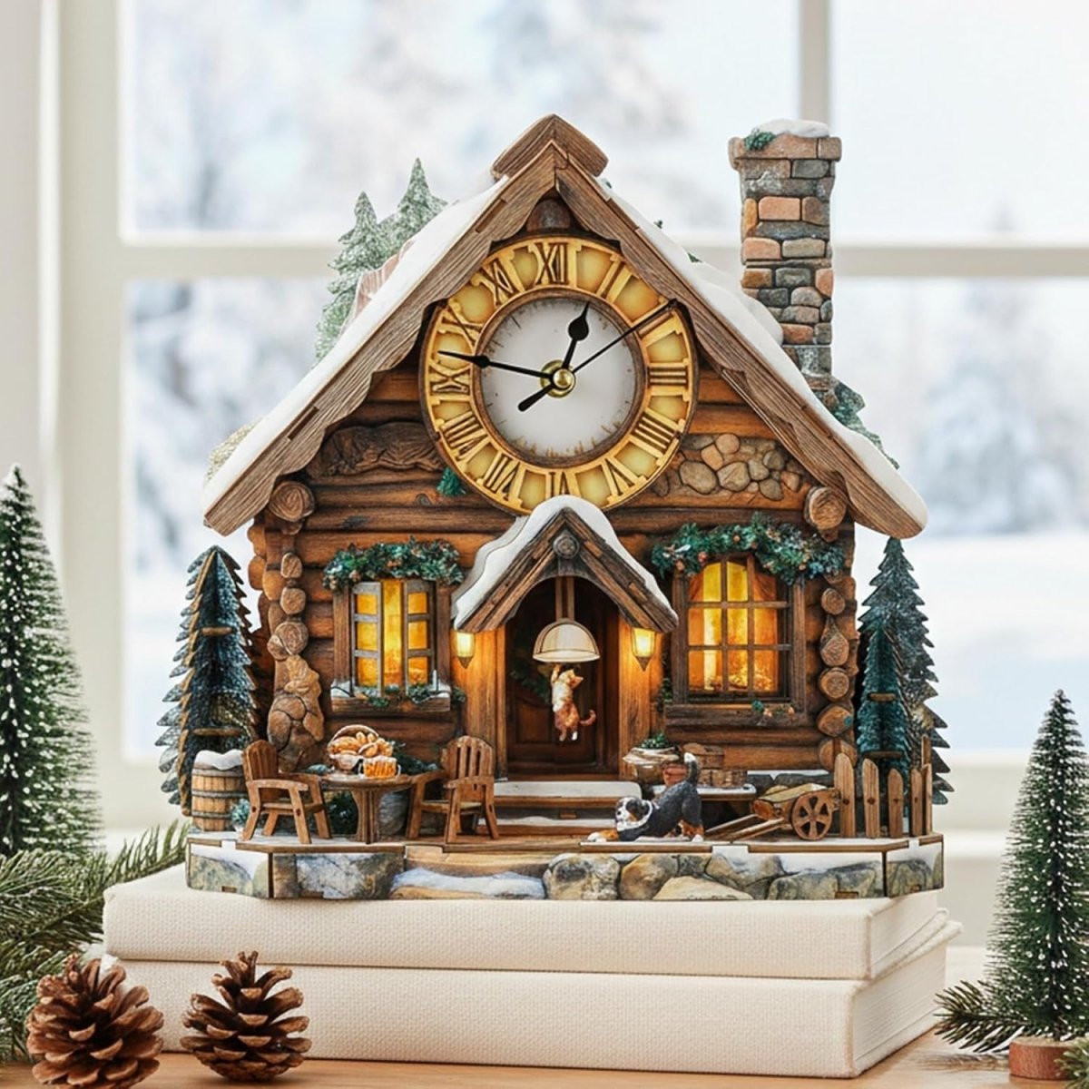 3D Wooden House Clock Puzzle DIY Functional Wall Clock Rustic Decor - Kwikley