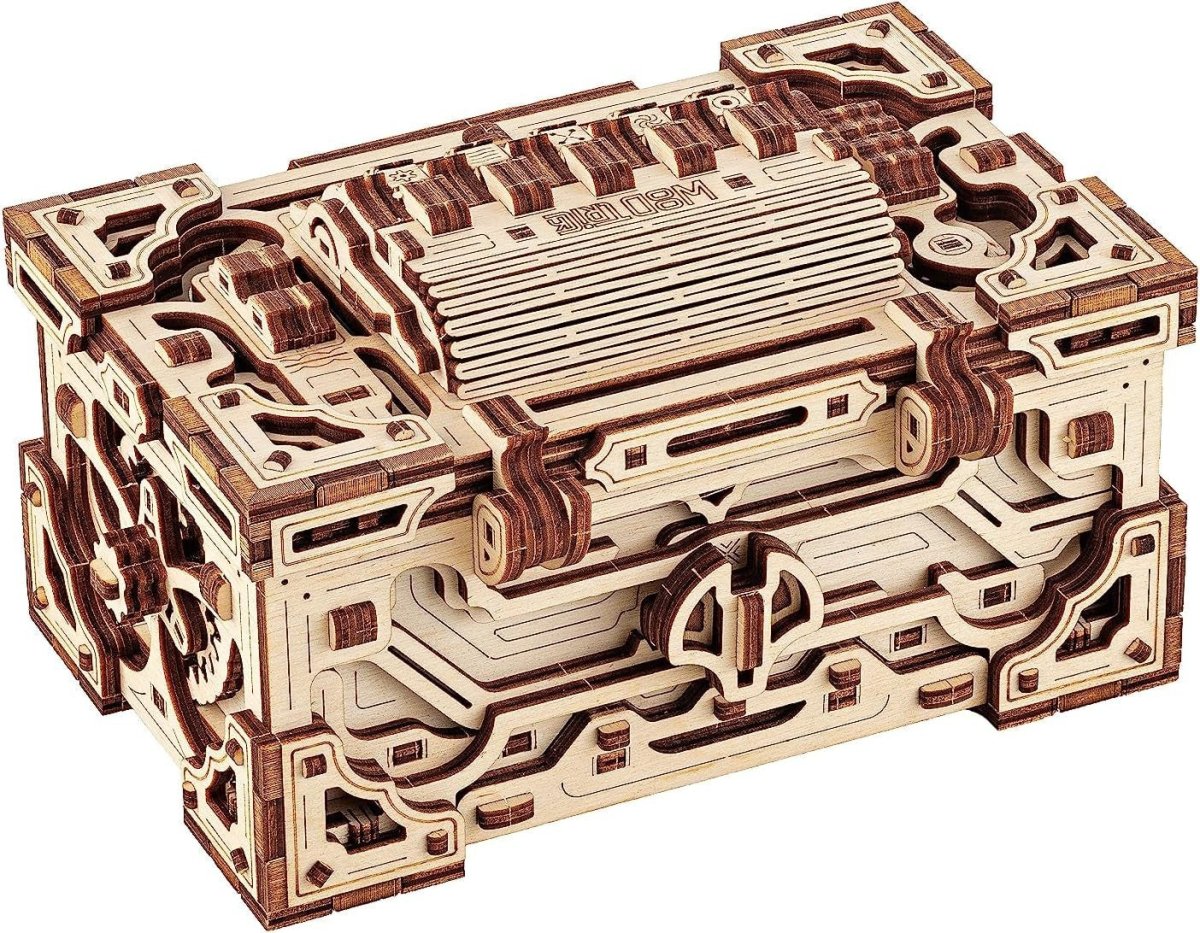 3D Wooden Lock Box Puzzle DIY Secret Storage Chest Kit 504PCS Adult Build - Kwikley