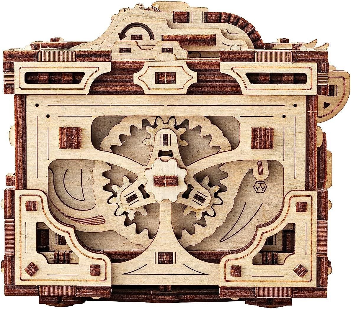 3D Wooden Lock Box Puzzle DIY Secret Storage Chest Kit 504PCS Adult Build - Kwikley