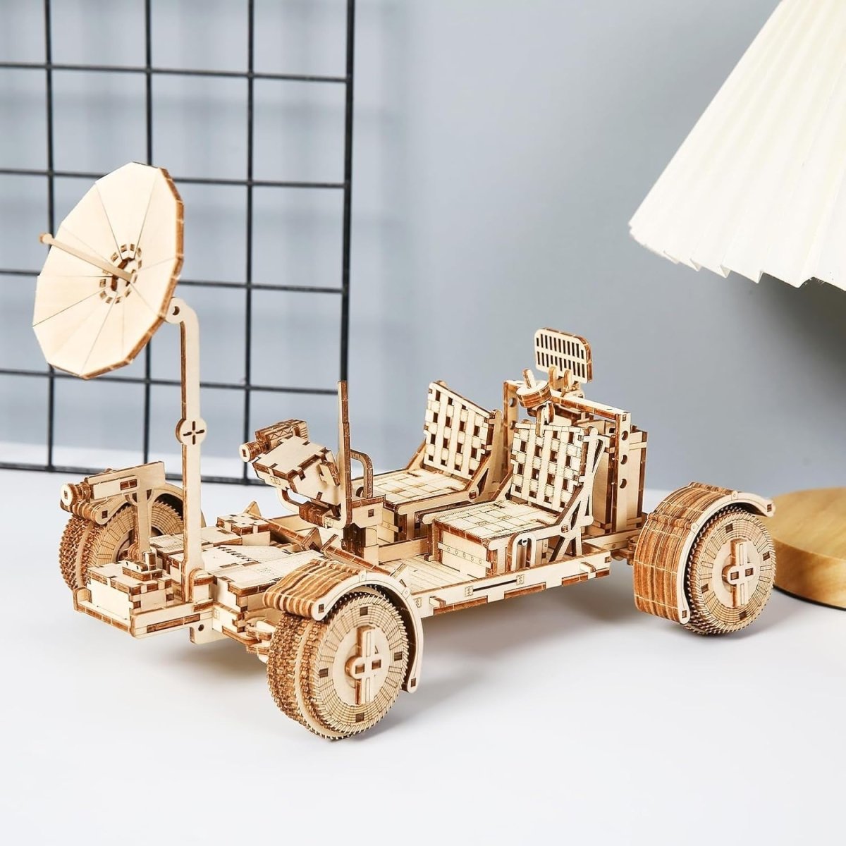 3D Wooden Lunar Rover Puzzle DIY Space Vehicle Model Kit 388PCS Adult - Kwikley