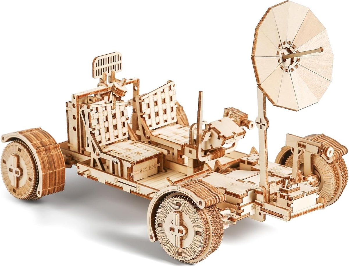 3D Wooden Lunar Rover Puzzle DIY Space Vehicle Model Kit 388PCS Adult - Kwikley