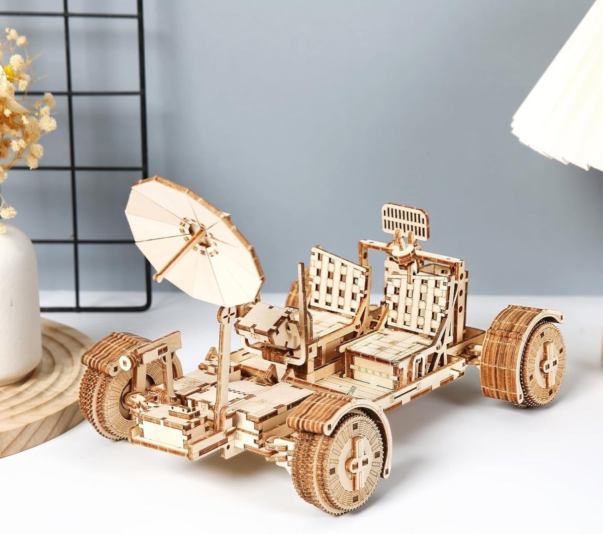 3D Wooden Lunar Rover Puzzle DIY Space Vehicle Model Kit 388PCS Adult - Kwikley