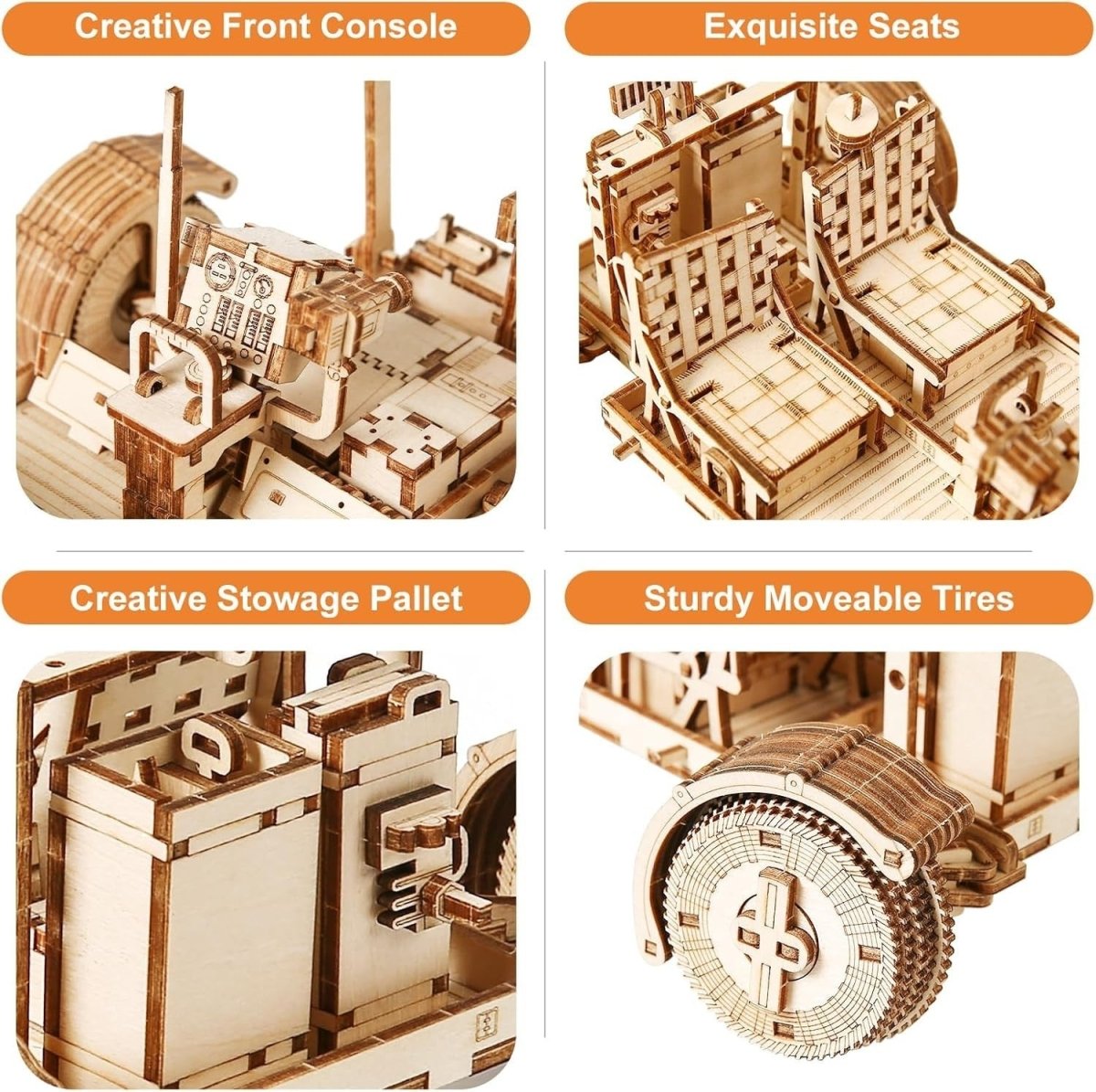 3D Wooden Lunar Rover Puzzle DIY Space Vehicle Model Kit 388PCS Adult - Kwikley