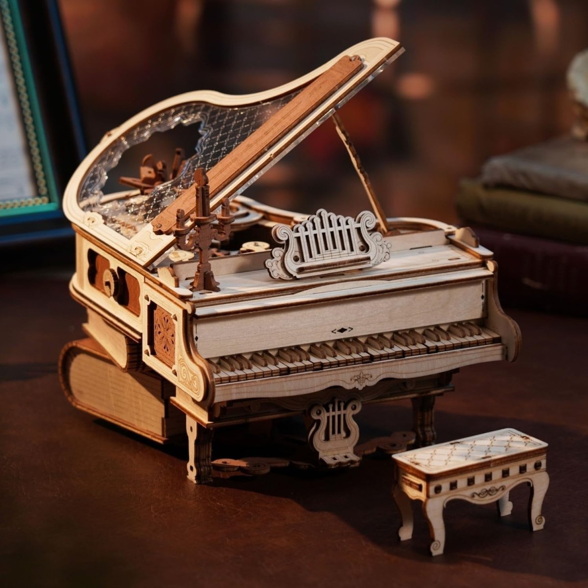 3D Wooden Magic Piano Music Box Puzzle DIY Mechanical Model Gift Kit - Kwikley