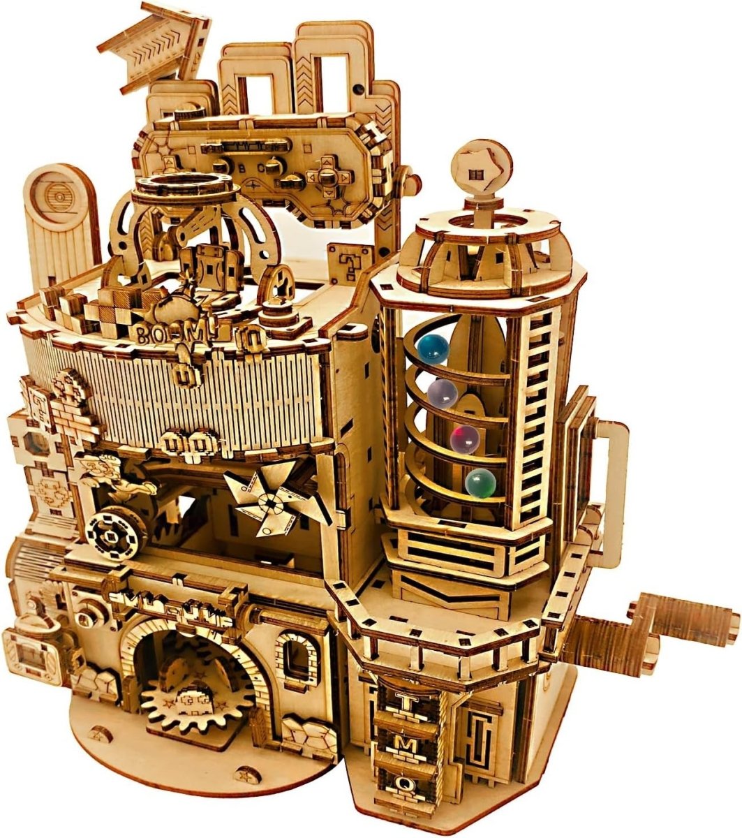 3D Wooden Marble Run Puzzle DIY Mechanical Model Kit Adult Build - Kwikley