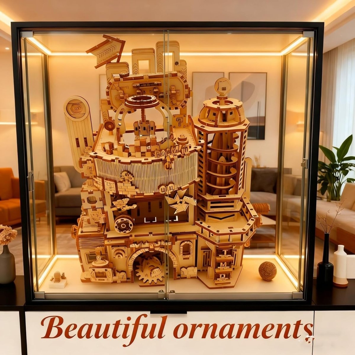 3D Wooden Marble Run Puzzle DIY Mechanical Model Kit Adult Build - Kwikley