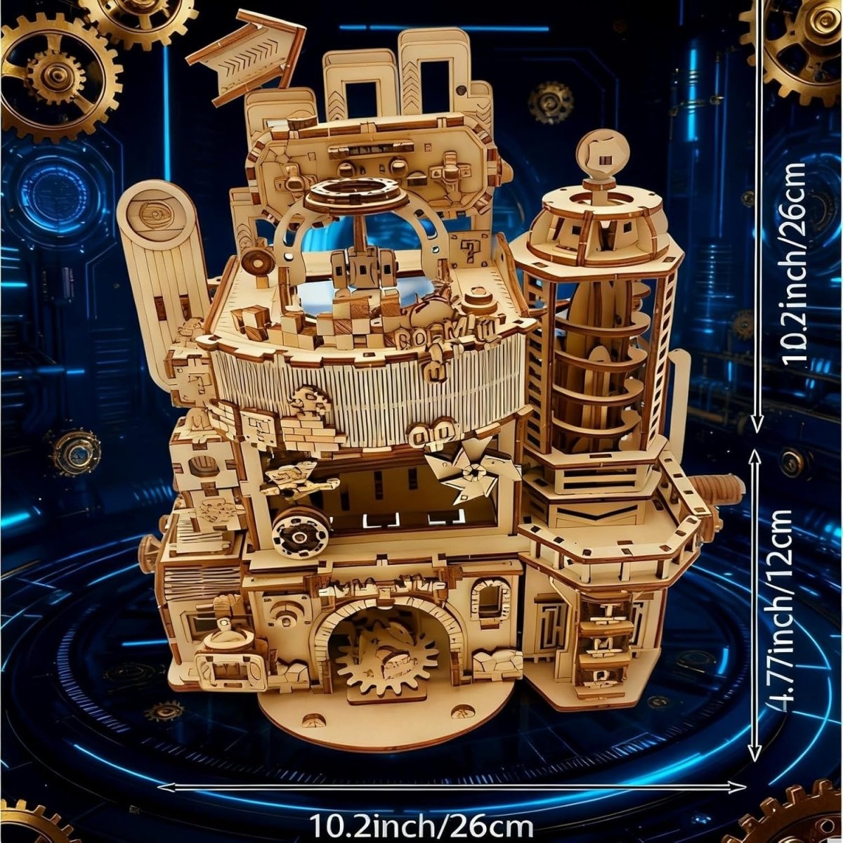 3D Wooden Marble Run Puzzle DIY Mechanical Model Kit Adult Build - Kwikley