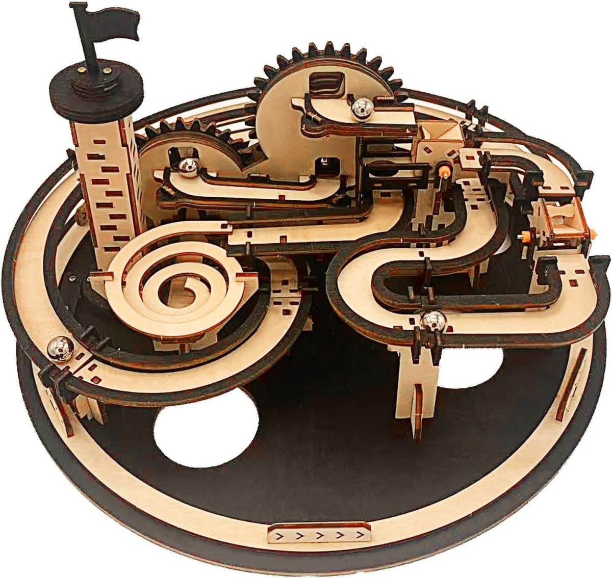 3D Wooden Marble Run Puzzle DIY Mechanical Model Kit Adult Build Toy - Kwikley
