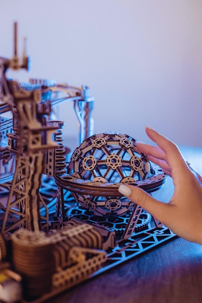 3D Wooden Marble Run Puzzle Electric Roller Coaster Kit 678PCS Adult - Kwikley