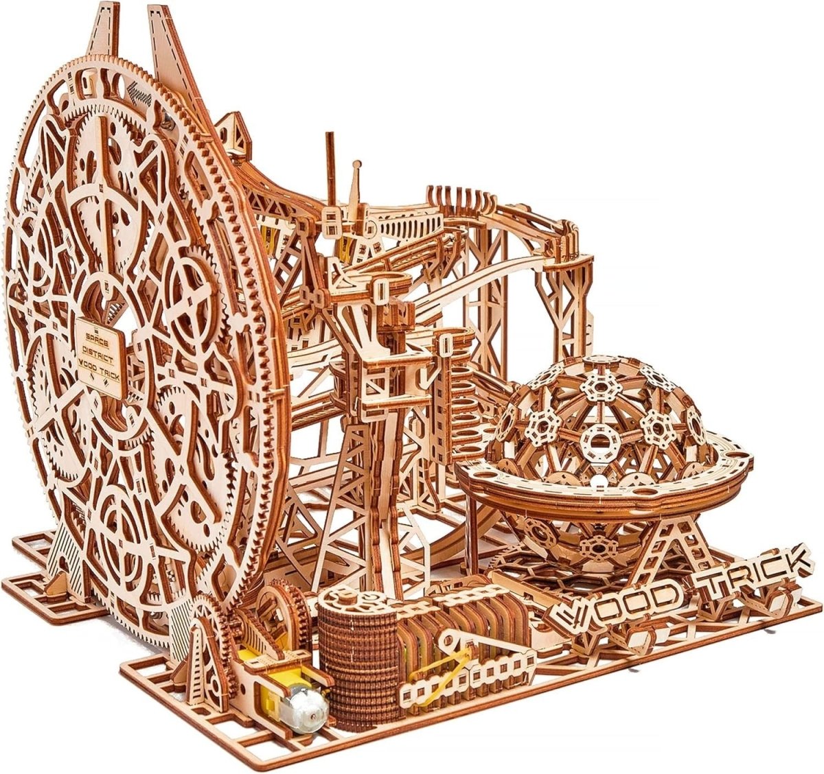 3D Wooden Marble Run Puzzle Electric Roller Coaster Kit 678PCS Adult - Kwikley