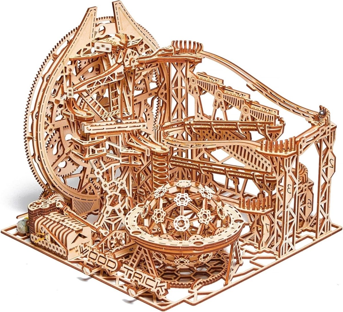 3D Wooden Marble Run Puzzle Electric Roller Coaster Kit 678PCS Adult - Kwikley