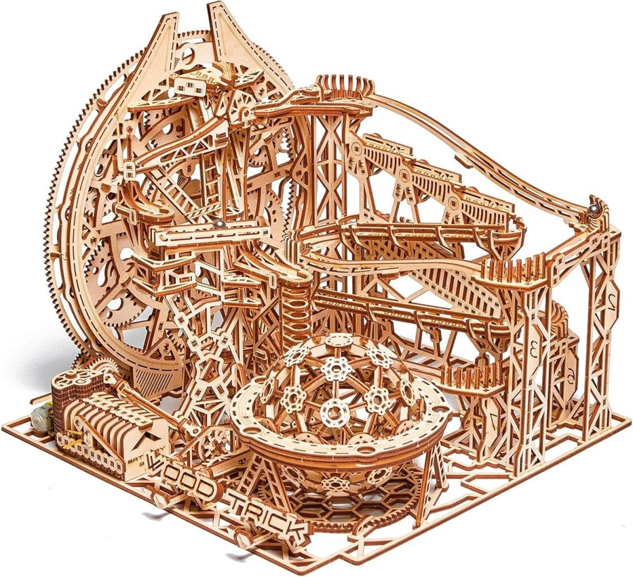 3D Wooden Marble Run Puzzle Electric Roller Coaster Kit 678PCS Adult - Kwikley