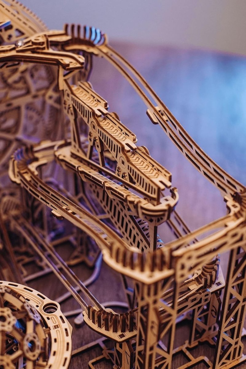 3D Wooden Marble Run Puzzle Electric Roller Coaster Kit 678PCS Adult - Kwikley