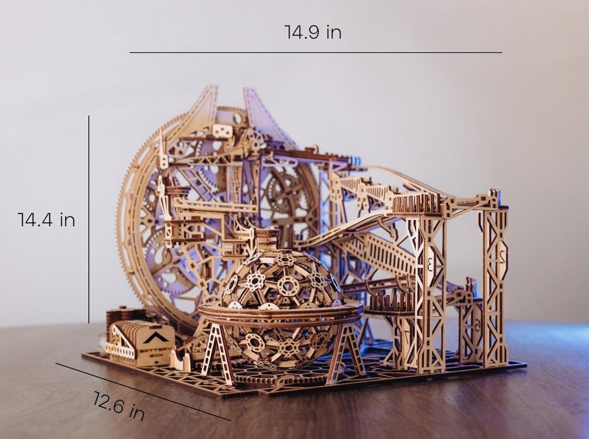 3D Wooden Marble Run Puzzle Electric Roller Coaster Kit 678PCS Adult - Kwikley