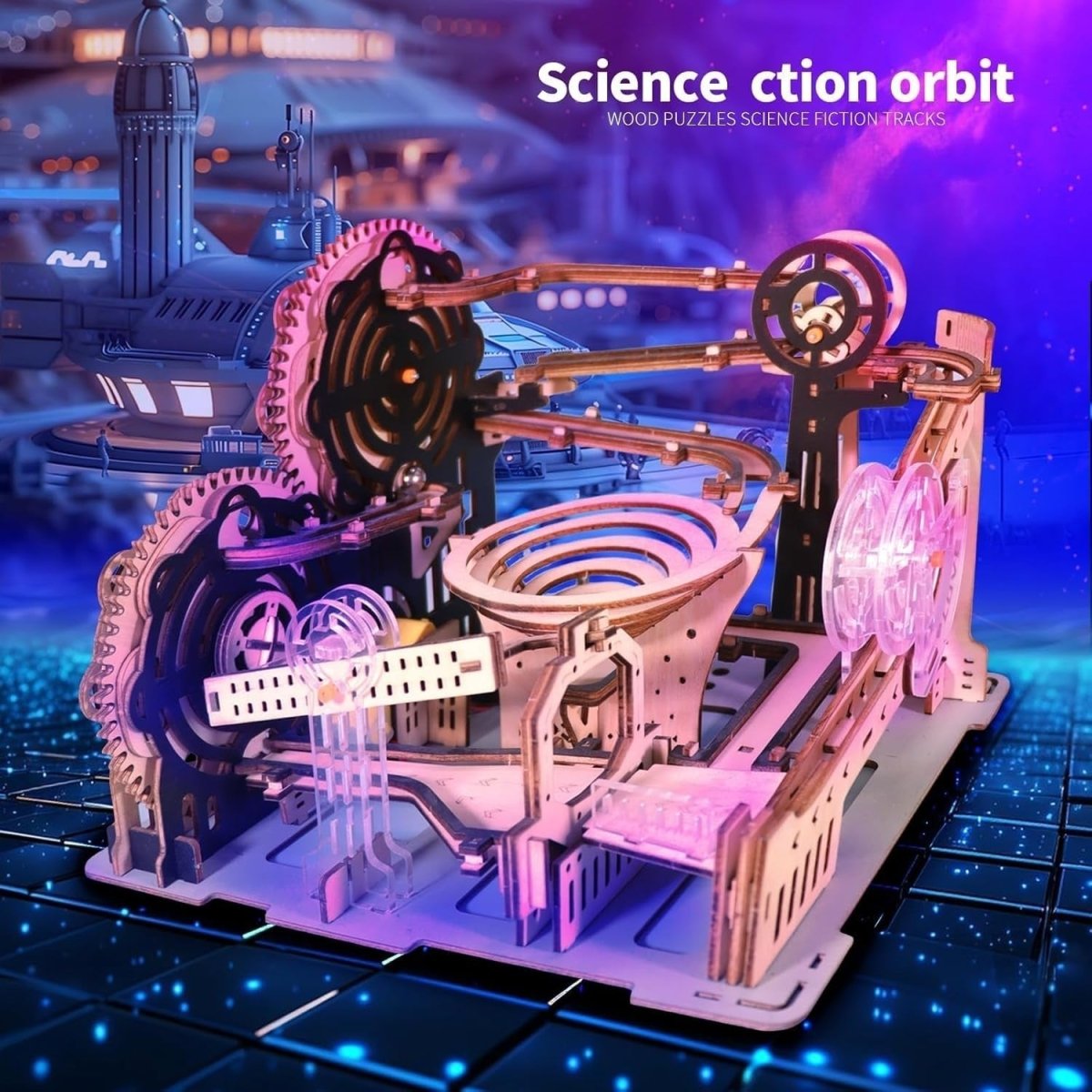 3D Wooden Marble Run Puzzle Mechanical Ball Track DIY STEM Model - Kwikley
