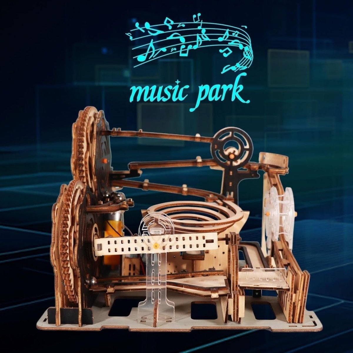 3D Wooden Marble Run Puzzle Mechanical Ball Track DIY STEM Model - Kwikley