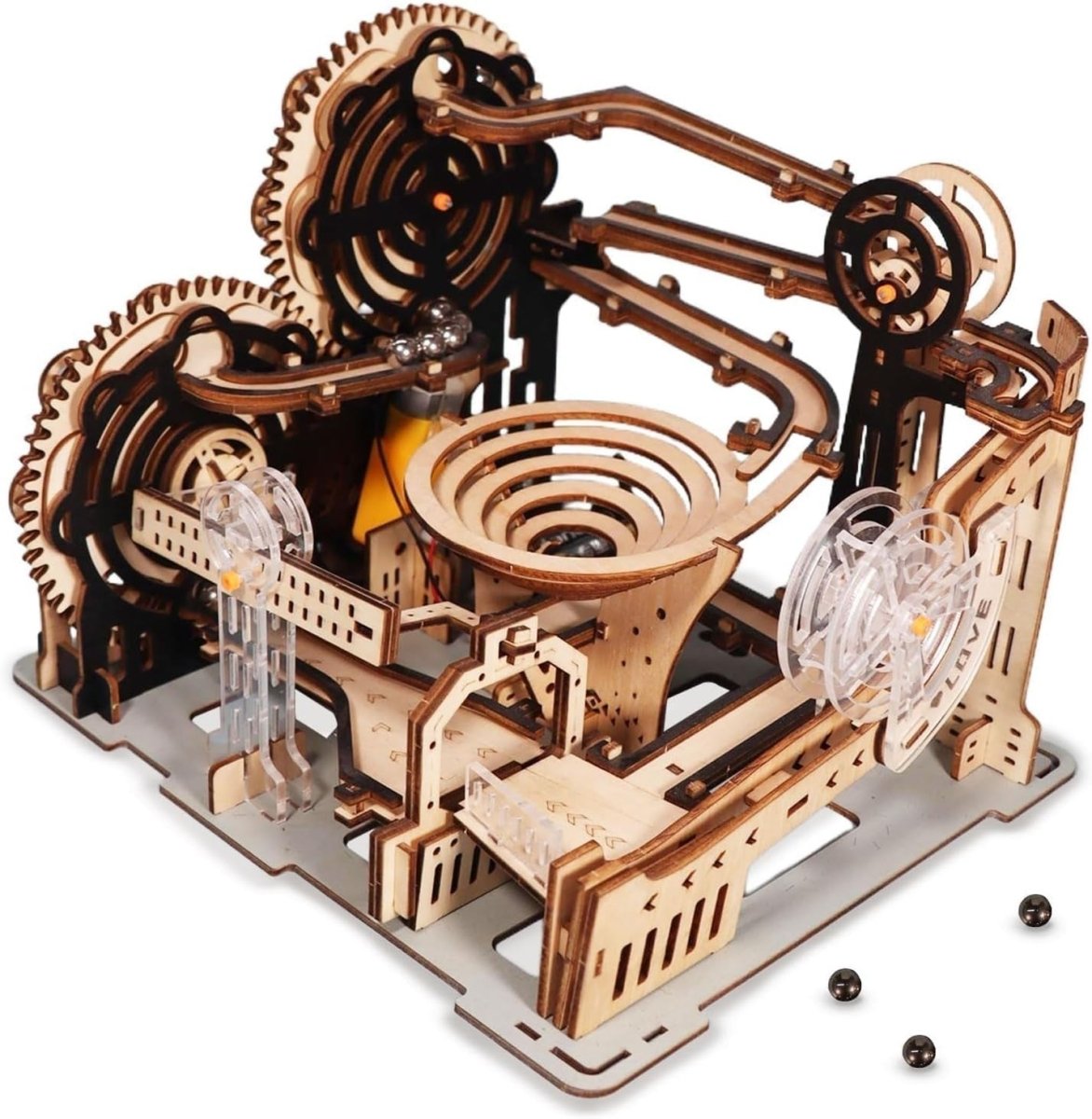 3D Wooden Marble Run Puzzle Mechanical Ball Track DIY STEM Model - Kwikley