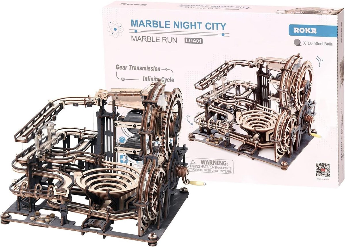 3D Wooden Marble Run Puzzle Mechanical Ball Track STEM Model Kit - Kwikley
