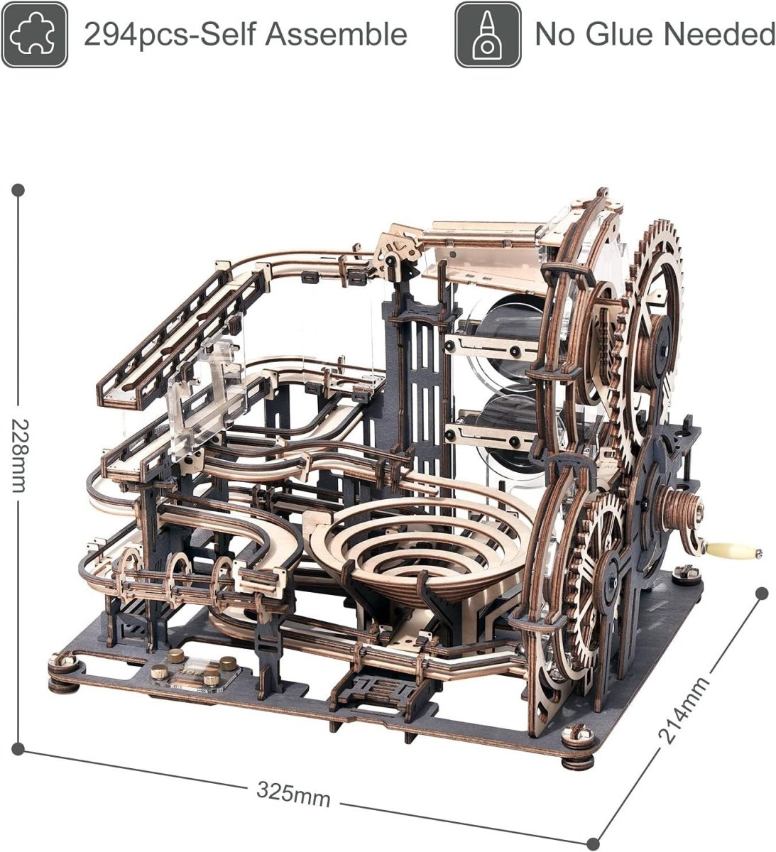 3D Wooden Marble Run Puzzle Mechanical Ball Track STEM Model Kit - Kwikley