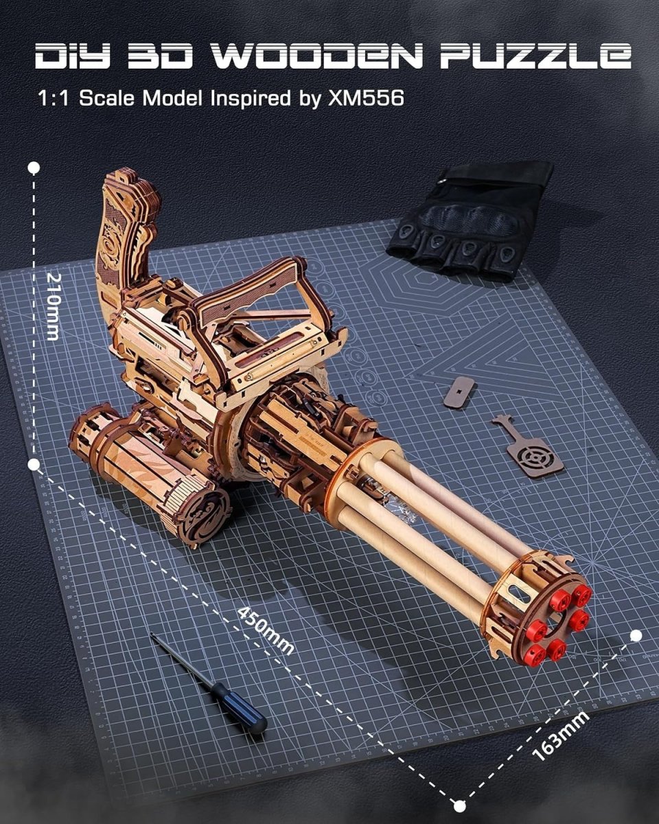 3D Wooden Mechanical Launcher Puzzle 412PCS DIY Model Kit Adult Build - Kwikley