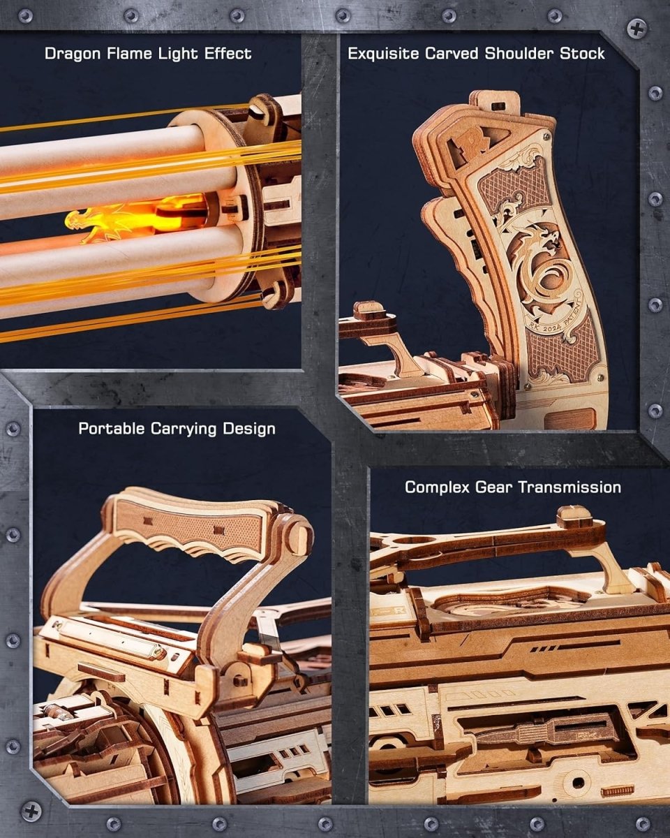 3D Wooden Mechanical Launcher Puzzle 412PCS DIY Model Kit Adult Build - Kwikley
