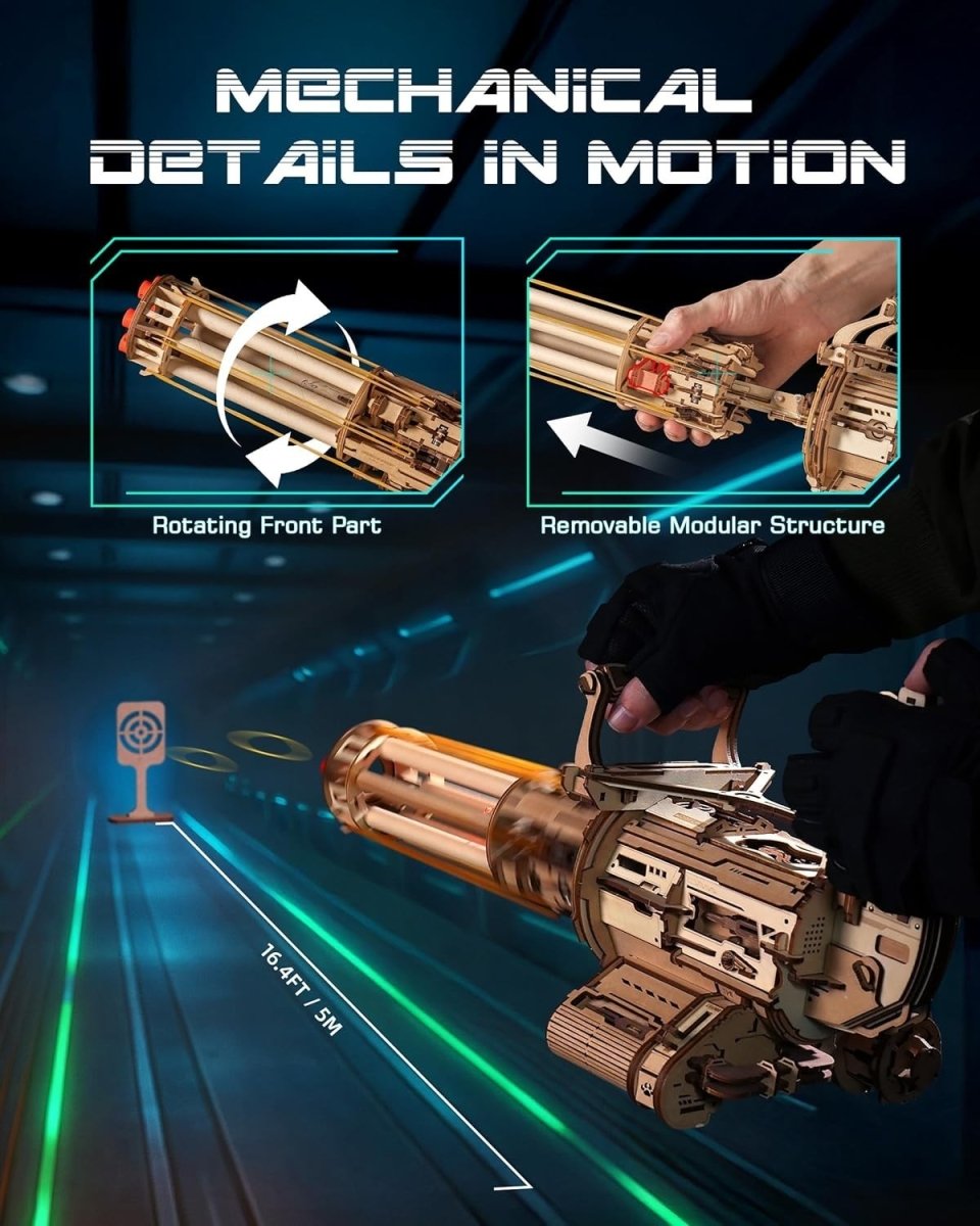 3D Wooden Mechanical Launcher Puzzle 412PCS DIY Model Kit Adult Build - Kwikley