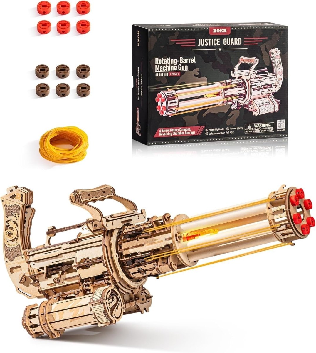 3D Wooden Mechanical Puzzle Kit Rotary Action Model DIY STEM Build - Kwikley