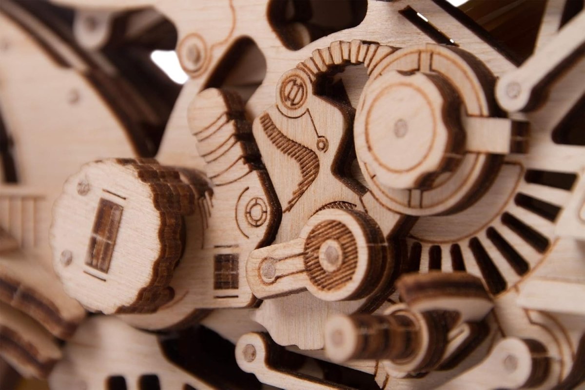 3D Wooden Motorcycle Puzzle Rubber Band Motor DIY Mechanical Model Kit - Kwikley