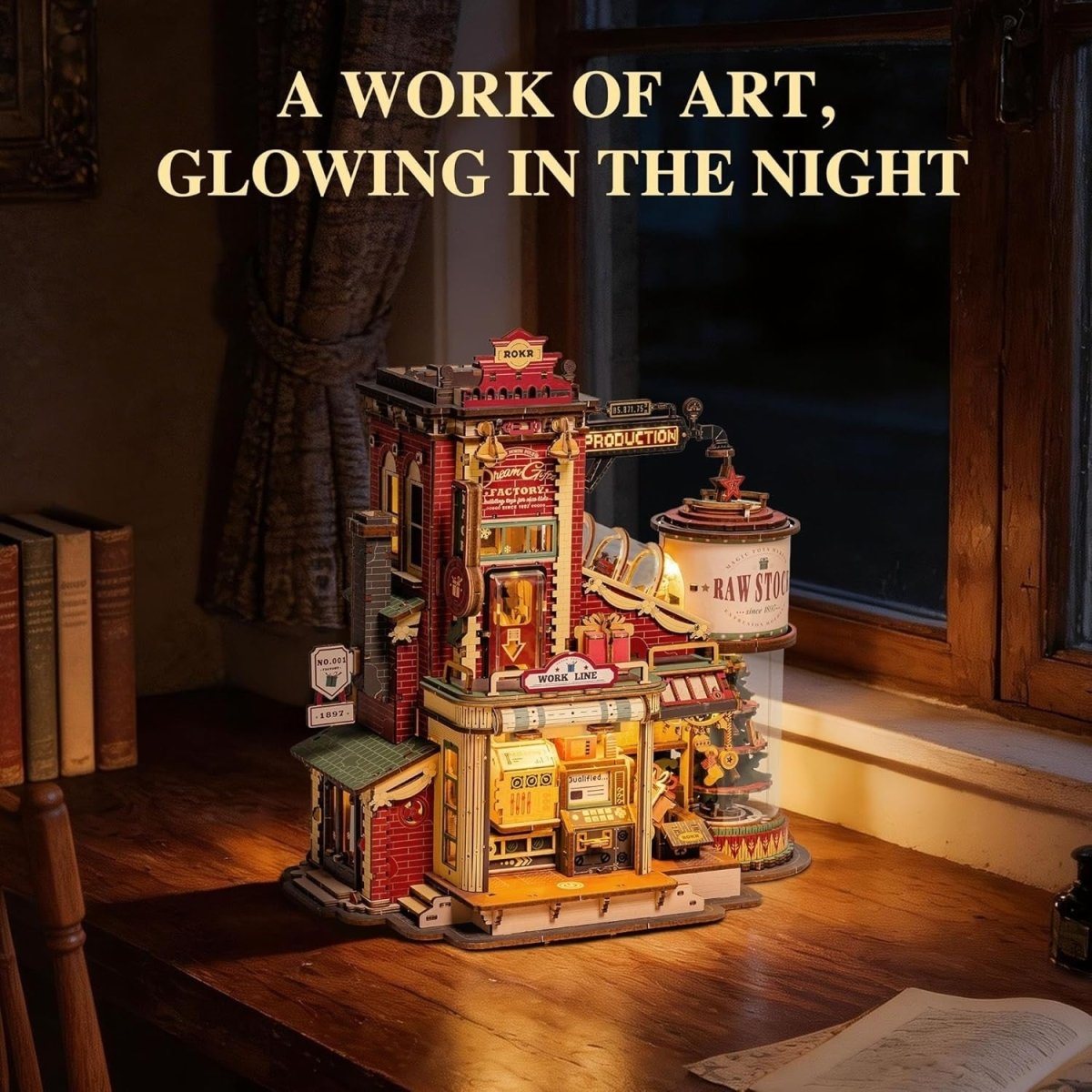 3D Wooden Music Box Christmas House DIY Model Kit with Lights 449Pc - Kwikley