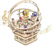3D Wooden Music Box Puzzle Starry Night Mechanical DIY Model Kit - Kwikley