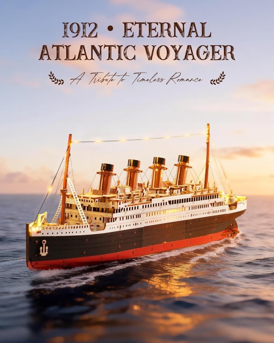 3D Wooden Ocean Liner Puzzle LED Ship Model Kit Nautical Decor Gift - Kwikley