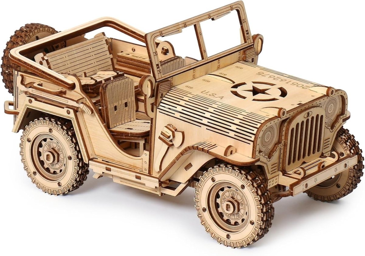 3D Wooden Off Road Car Puzzle DIY Vehicle Model Kit 428PCS STEM Build - Kwikley